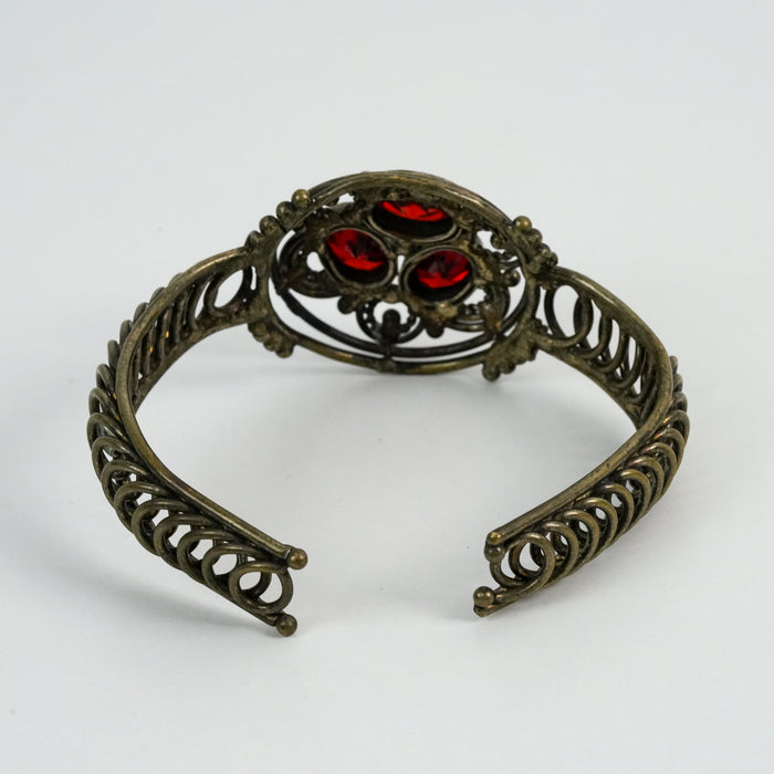 Vintage Bronze-Tone Filigree Cuff Bracelet