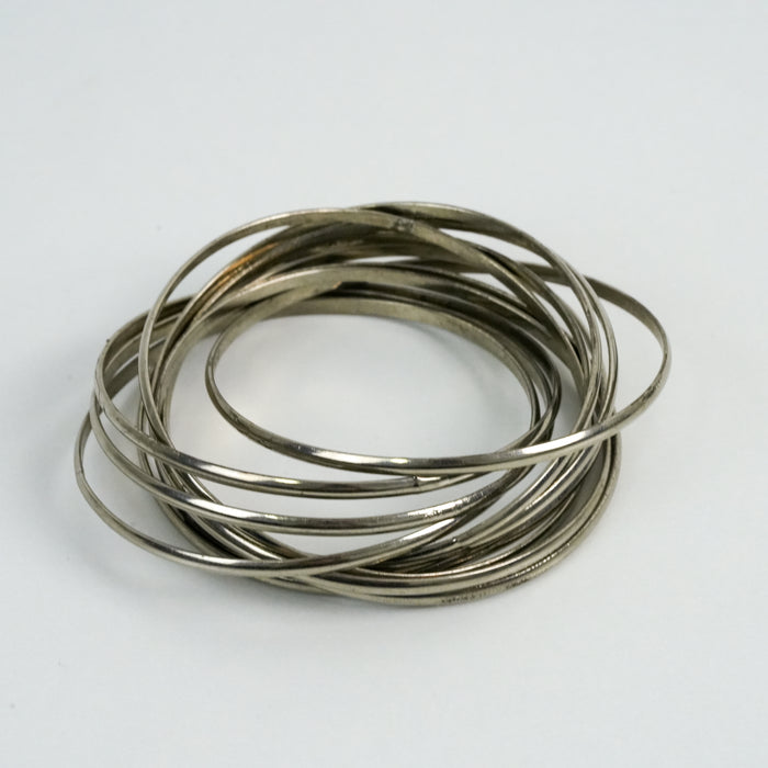 Vintage Silver Tone Stackable Bangle Bracelet Set
