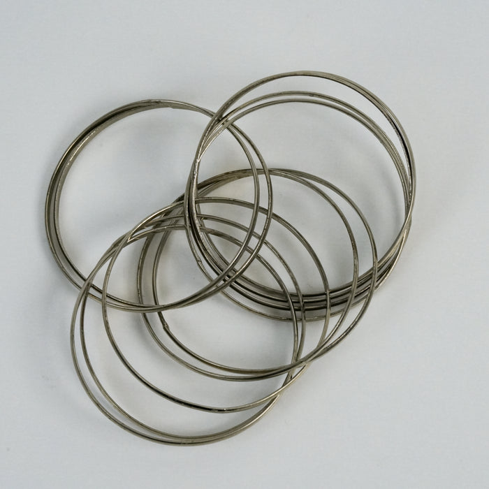 Vintage Silver Tone Stackable Bangle Bracelet Set
