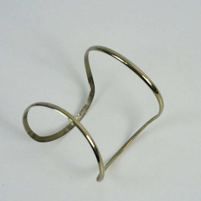 Vintage Silver Tone Sculptural Cuff Bracelet