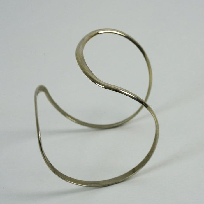 Vintage Silver Tone Sculptural Cuff Bracelet