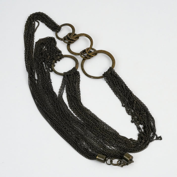 Vintage Black Multi-Chain Statement Necklace or Waist Belt