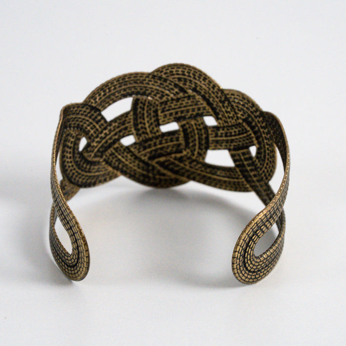 Vintage Gold-Tone Interwoven Knot Cuff Bracelet