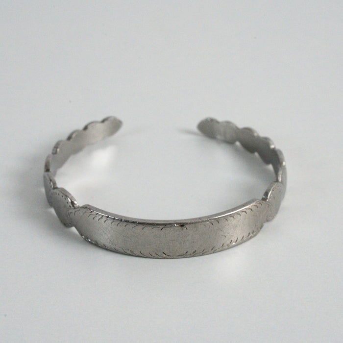 Vintage Silver-Tone Sculptural Cuff Bracelet
