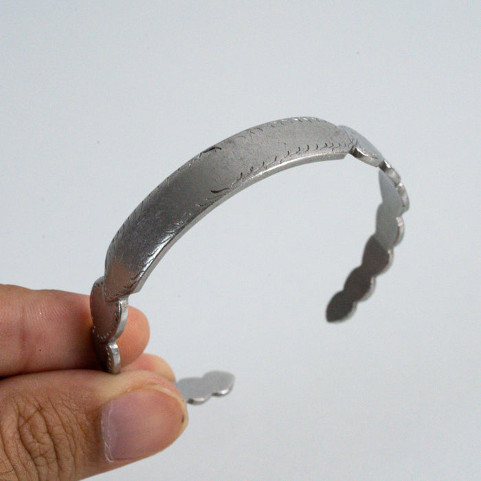 Vintage Silver-Tone Sculptural Cuff Bracelet