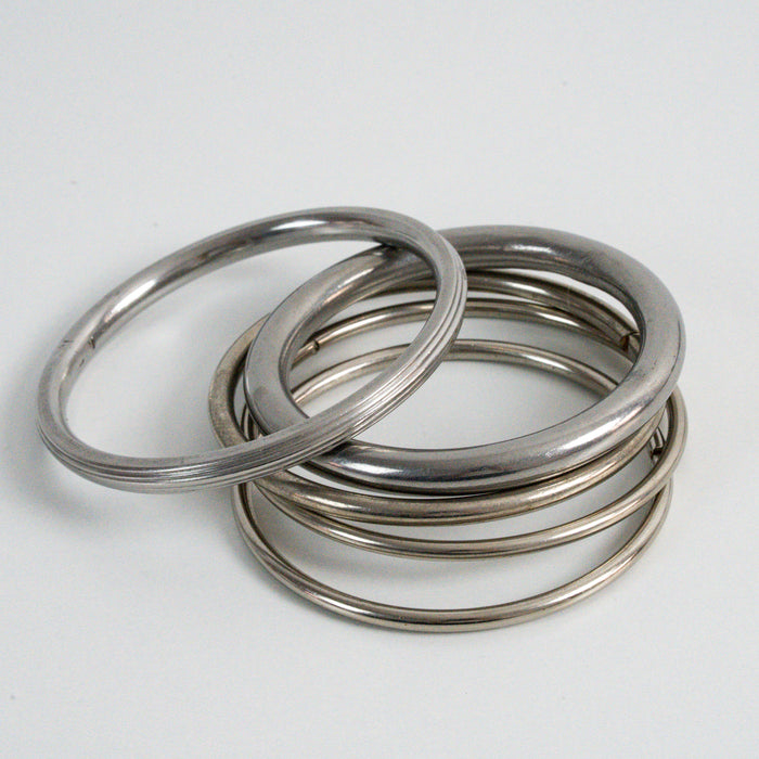 Vintage Silver-Tone Five-Piece Bangle Set
