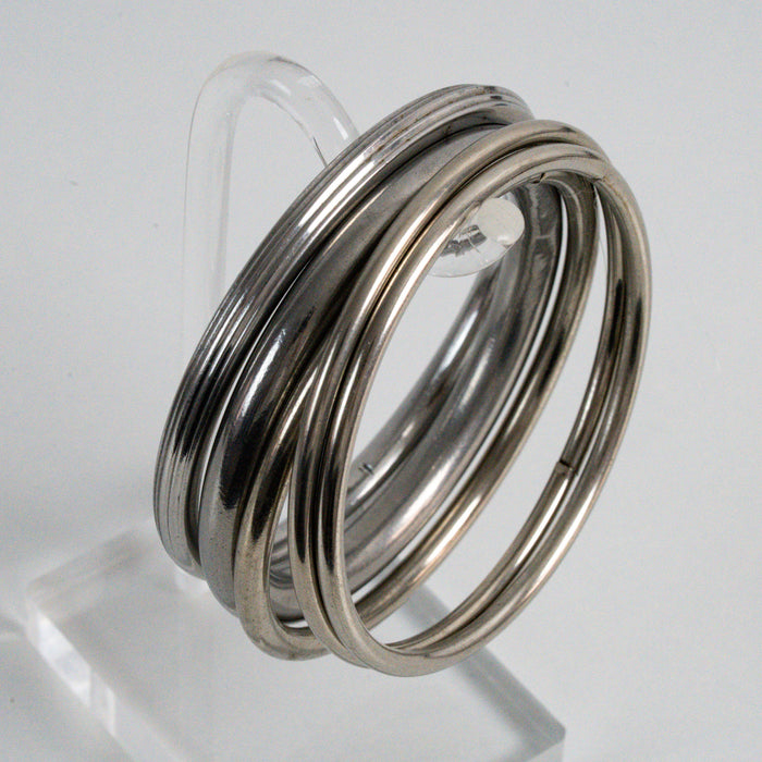 Vintage Silver-Tone Five-Piece Bangle Set
