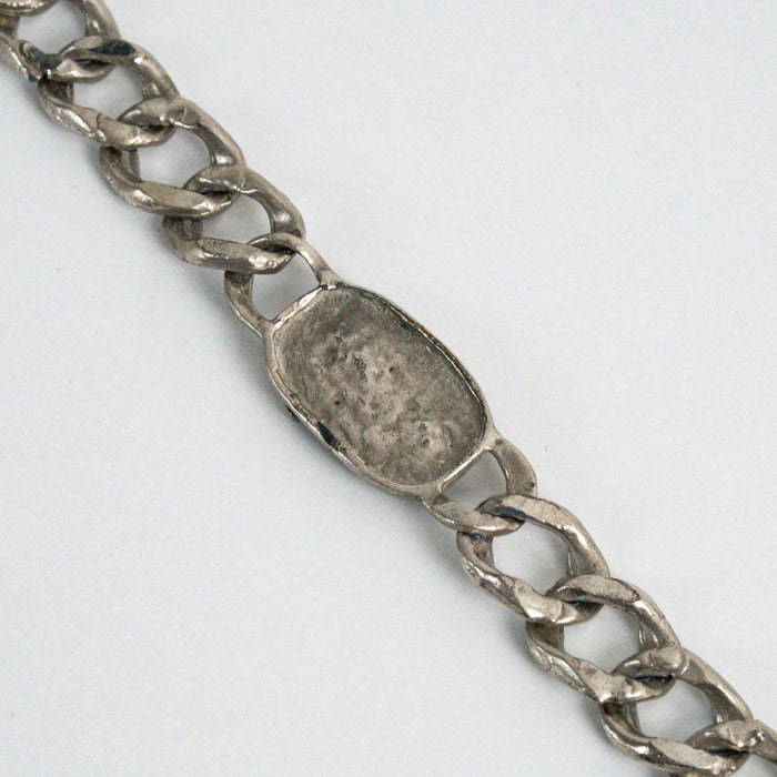 Vintage Silver-Tone Tribal Link Chain Bracelet