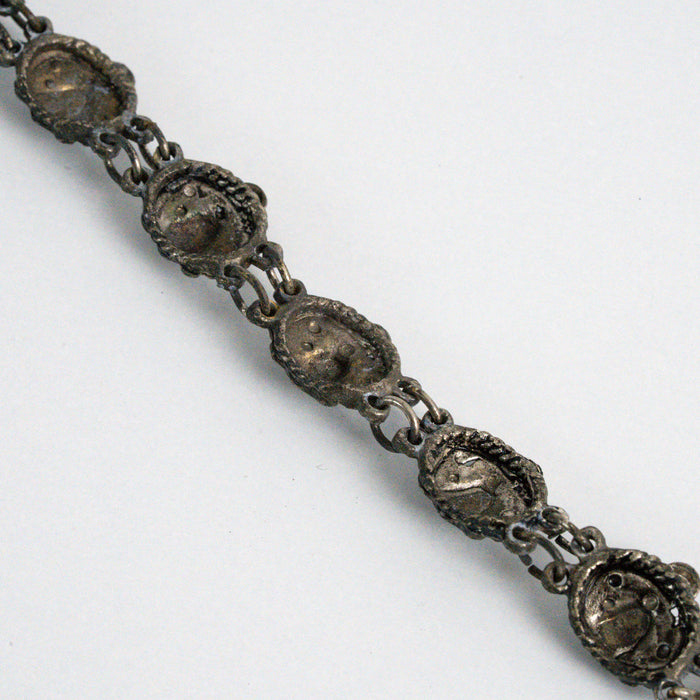 Vintage Silver-Tone Panther Link Bracelet