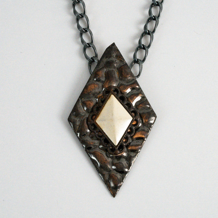 Vintage Geometric Pendant Statement Necklace