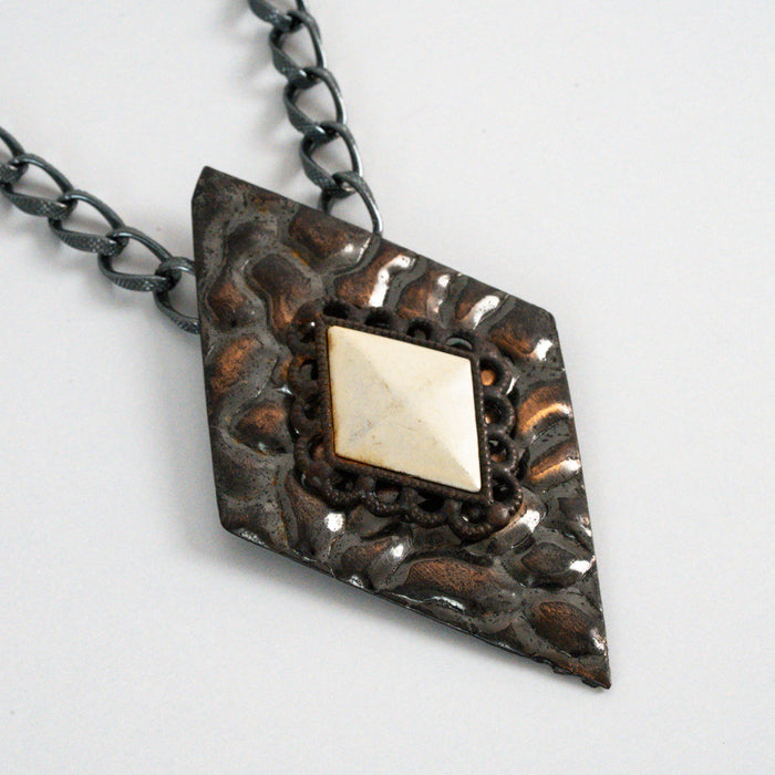 Vintage Geometric Pendant Statement Necklace