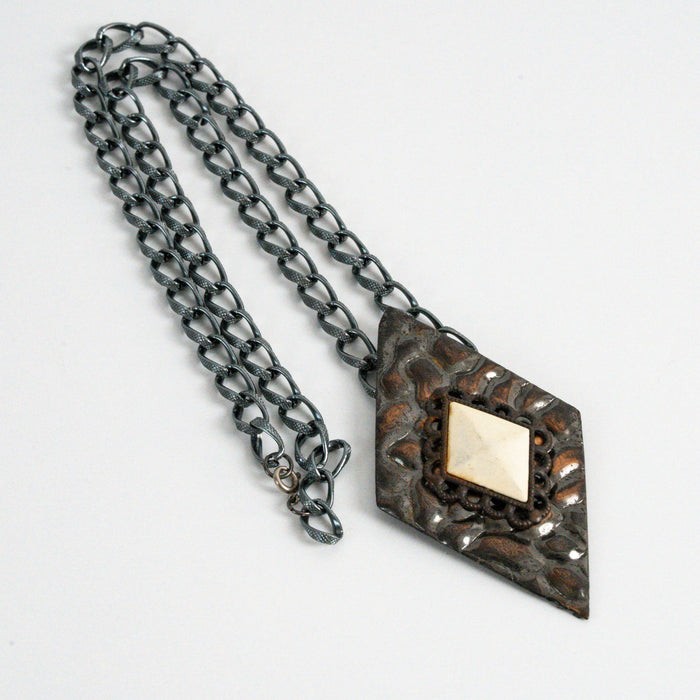 Vintage Geometric Pendant Statement Necklace