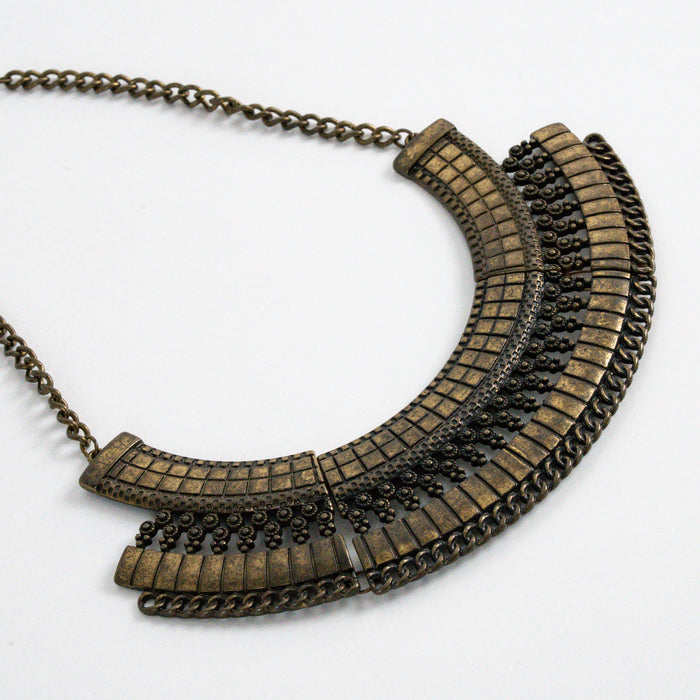 Vintage OPIA Bronze-Tone Statement Necklace