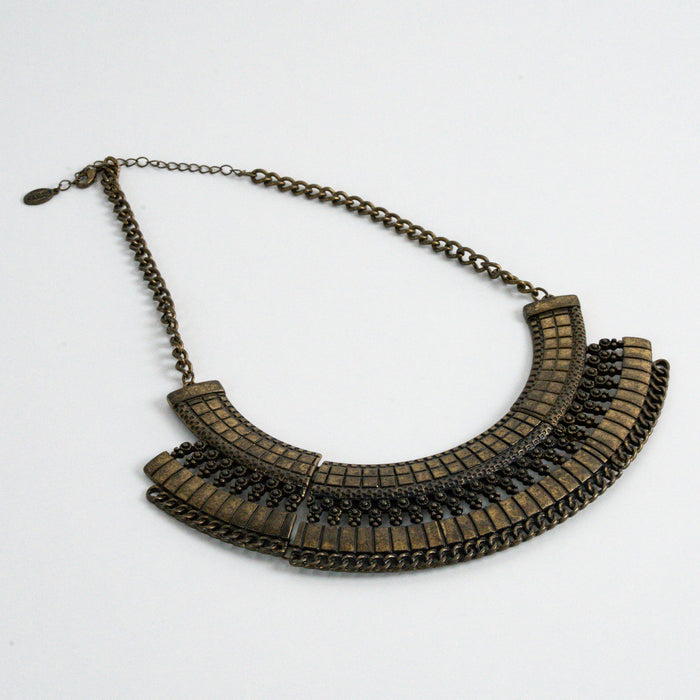 Vintage OPIA Bronze-Tone Statement Necklace