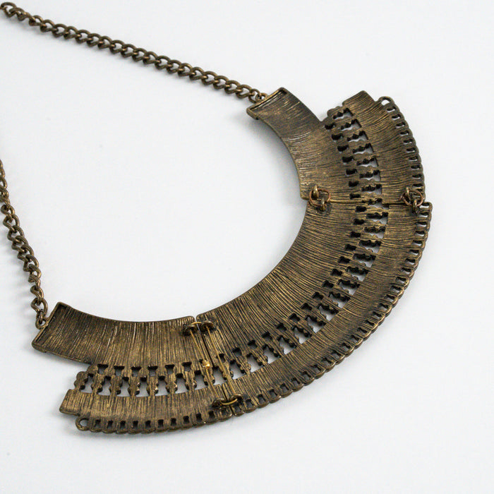 Vintage OPIA Bronze-Tone Statement Necklace