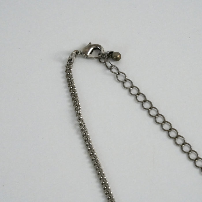 Vintage Silver-Tone Geometric V-Neck Necklace