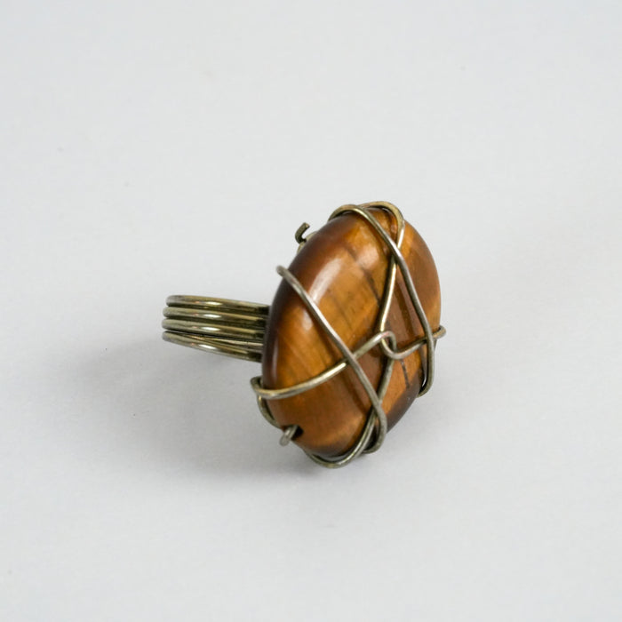 Vintage Tiger’s Eye Stone Statement Ring