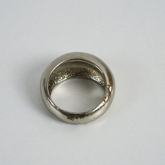 Vintage Silver-Tone Chunky Dome Statement Ring