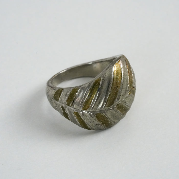 Vintage Silver and Gold-Tone Textured Statement Ring