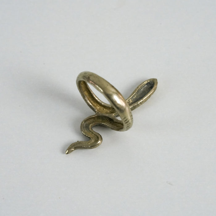 Vintage Gold-Tone Serpent Wrap Statement Ring