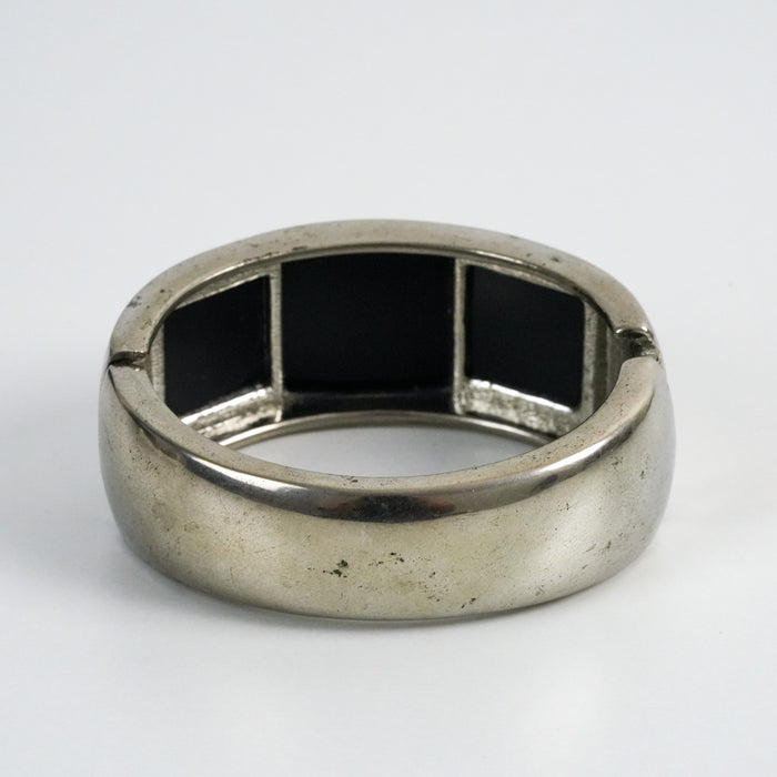 Vintage Black Gemstone Cuff Bracelet
