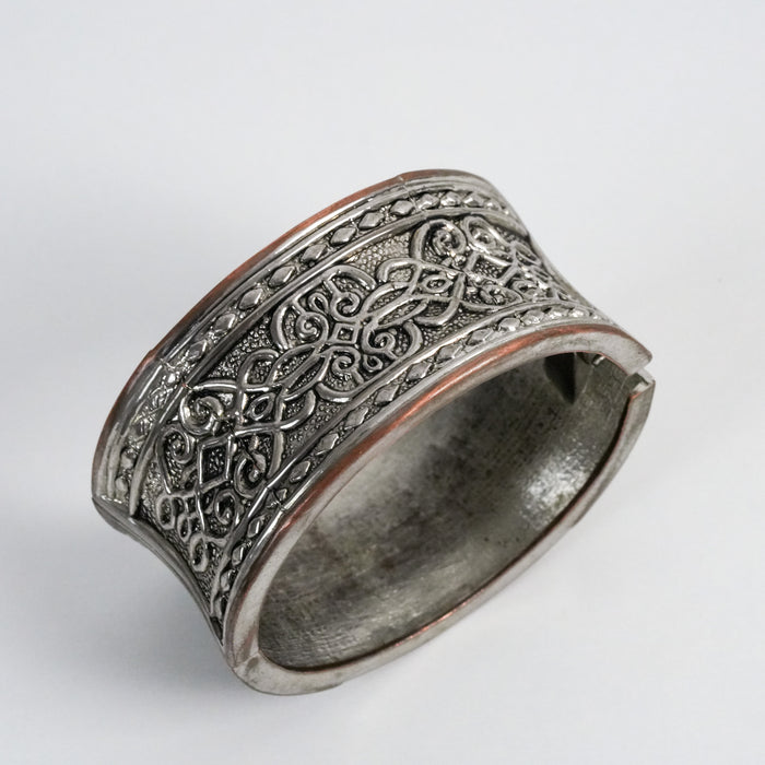 Vintage Ornate Silver Cuff Bracelet