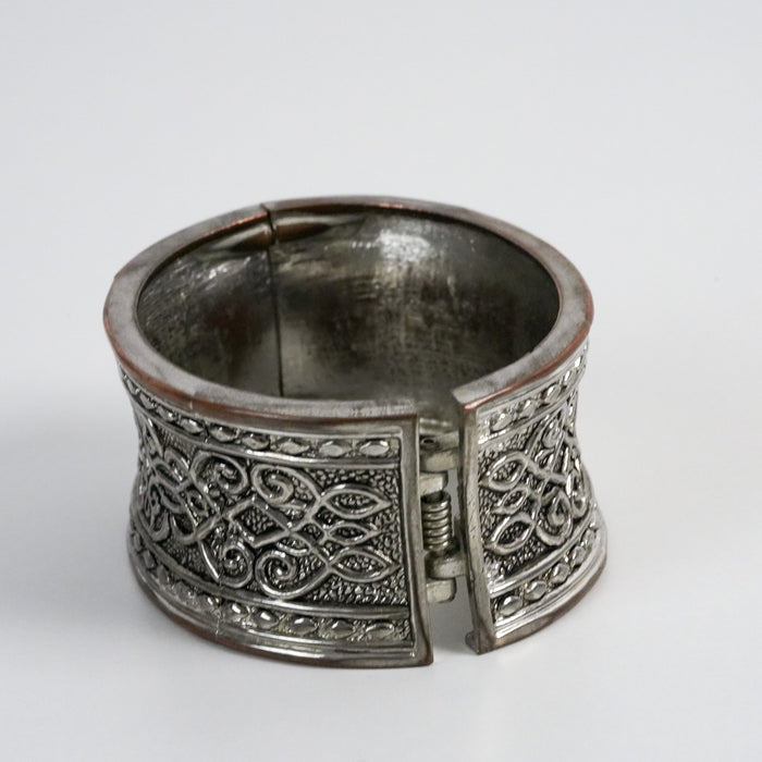 Vintage Ornate Silver Cuff Bracelet