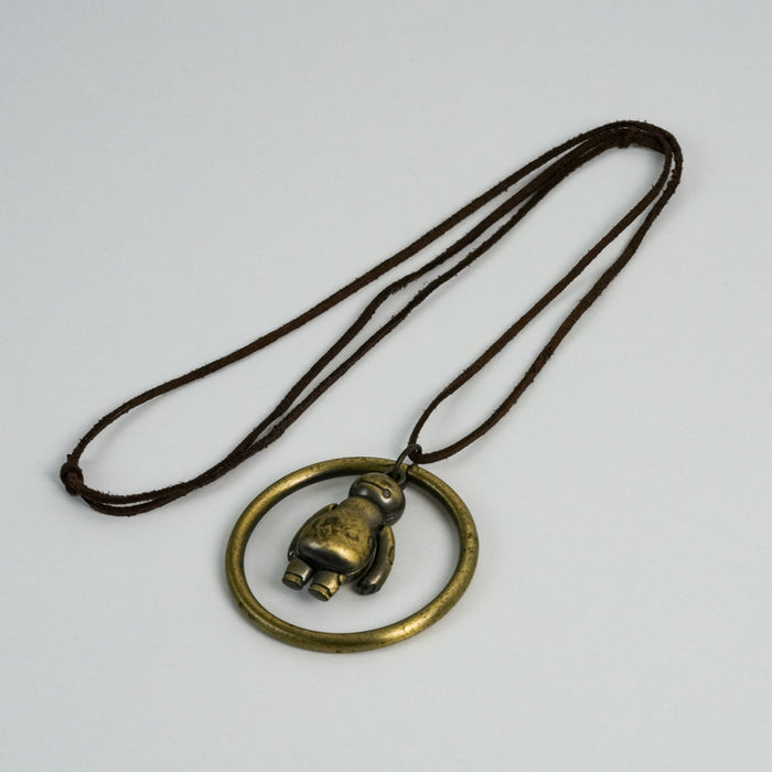 Vintage Gold-Tone Robot Pendant Necklace
