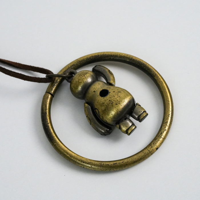 Vintage Gold-Tone Robot Pendant Necklace