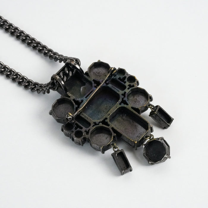 Vintage Black Geometric Statement Necklace