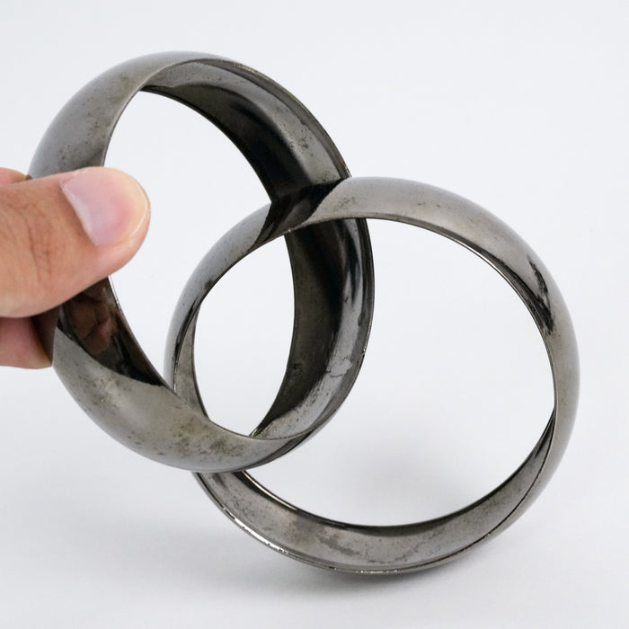 Vintage Gunmetal Interlocking Bangle Bracelets