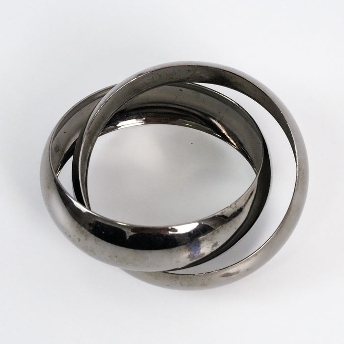 Vintage Gunmetal Interlocking Bangle Bracelets
