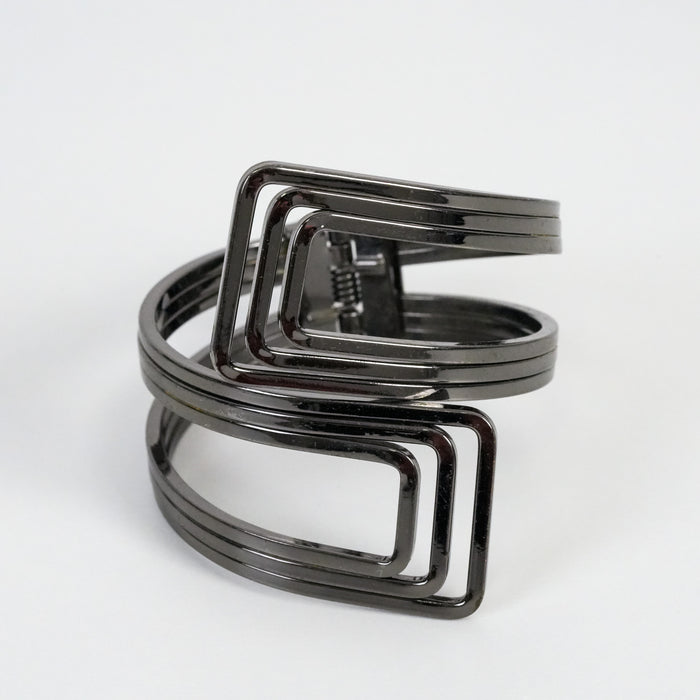 Vintage Gunmetal Geometric Cuff Bracelet