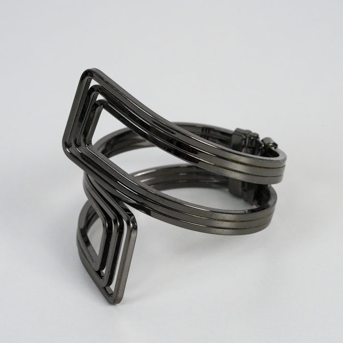 Vintage Gunmetal Geometric Cuff Bracelet