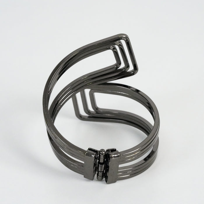 Vintage Gunmetal Geometric Cuff Bracelet