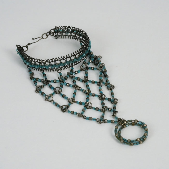 Vintage Beaded Hand Chain Bracelet
