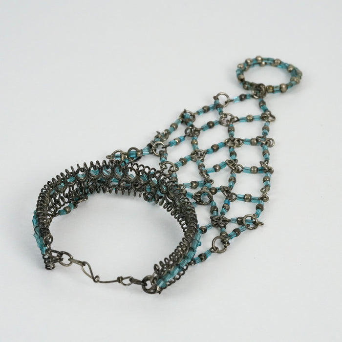 Vintage Beaded Hand Chain Bracelet