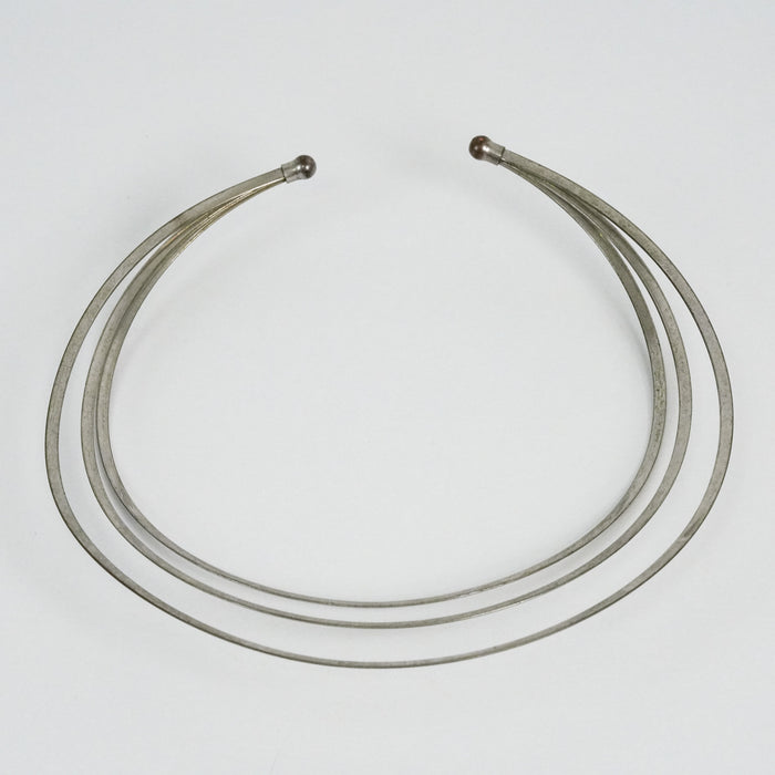 Vintage Silver-Tone Triple-Layer Choker Necklace