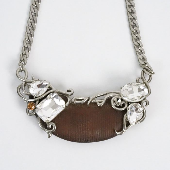 Vintage Brown Statement Necklace & Matching Earrings Set