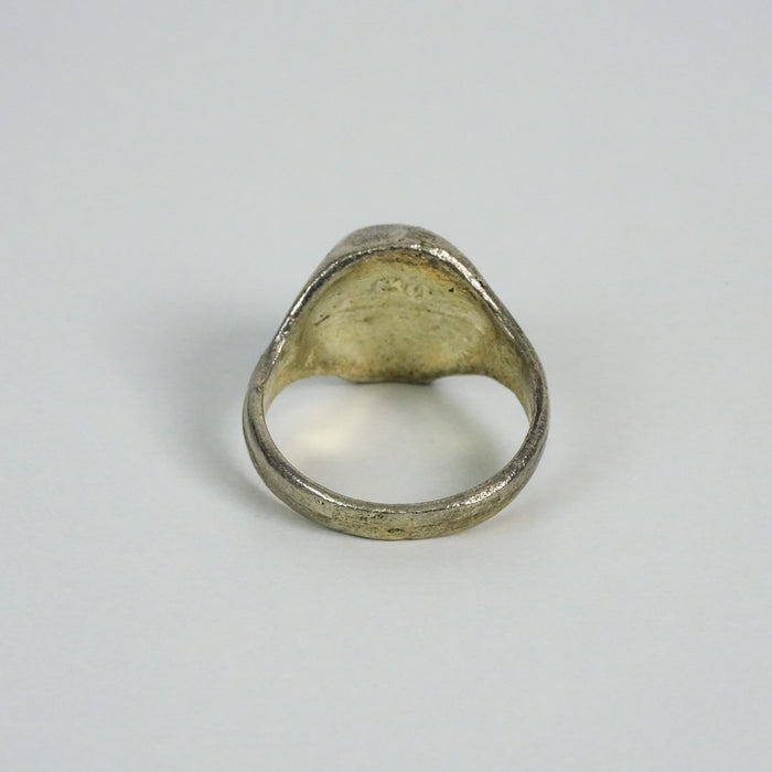 Vintage Silver-Tone Skull Statement Ring