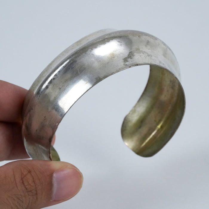Vintage Wide Silver Tone Cuff Bracelet