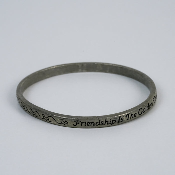 Vintage Friendship Quote Bangle Bracelet