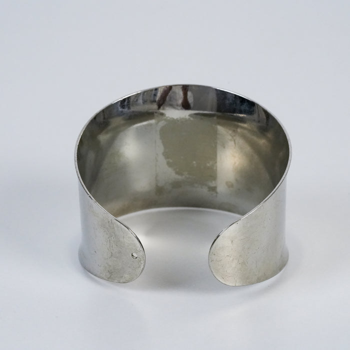 Vintage Wide Silver Tone Cuff Bracelet