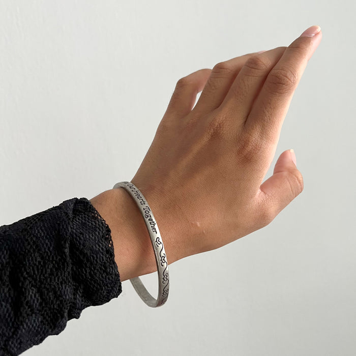 Vintage Friendship Quote Bangle Bracelet