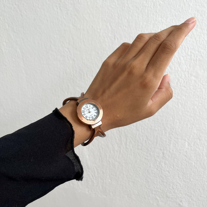 Vintage Xavier Copper-Tone Bangle Watch, Japanese Quartz