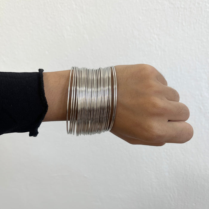 Vintage Silver-Tone Multi-Wire Cuff Bracelet