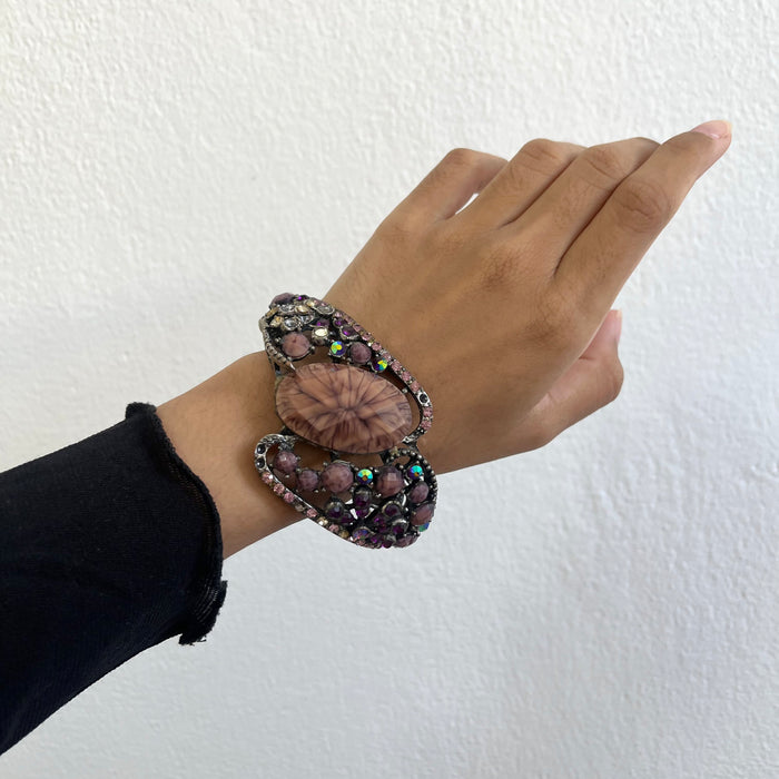 Vintage Purple Statement Cuff Bracelet