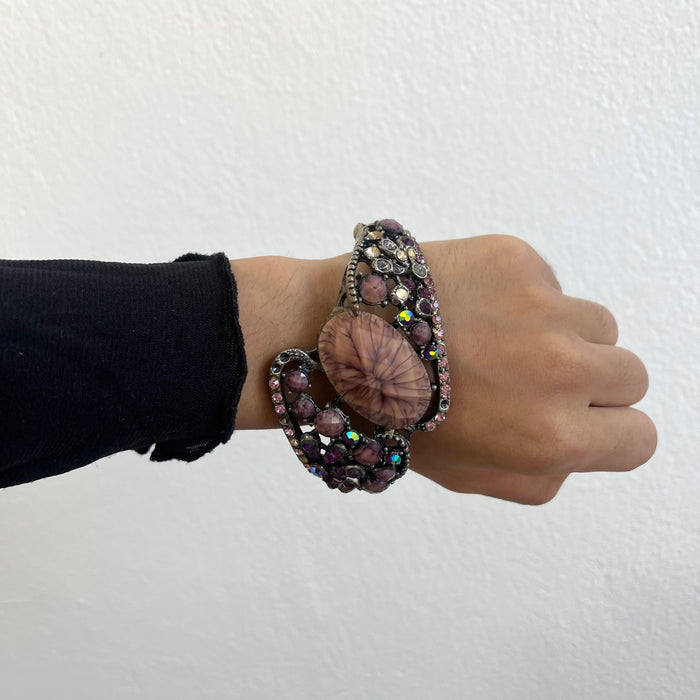 Vintage Purple Statement Cuff Bracelet