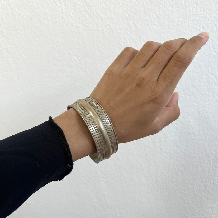 Vintage Gold-Tone Engraved Cuff Bracelet