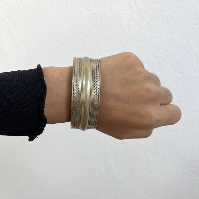 Vintage Gold-Tone Engraved Cuff Bracelet